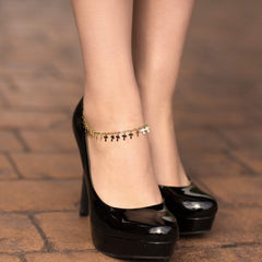 Gold Plated Dangling Crosses Anklet