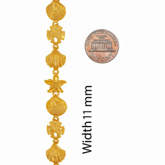 Gold Plated Diamond Cut Beach Charm Bracelet