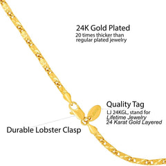 Gold Plated Diamond Cut Star Link Anklet