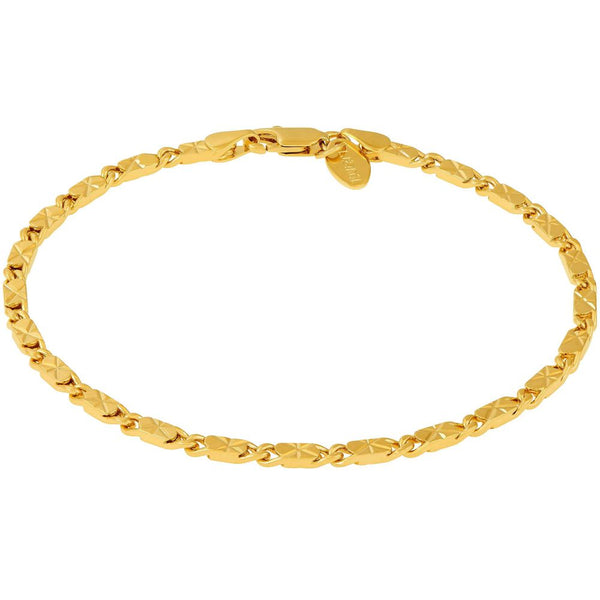 Gold Plated Diamond Cut Star Link Anklet