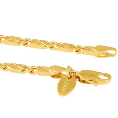 Gold Plated Diamond Cut Star Link Anklet