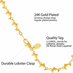 Gold Plated Dolphin Chain Anklet