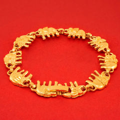 Gold Plated Elephant Link Charm Bracelet