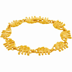 Gold Plated Elephant Link Charm Bracelet