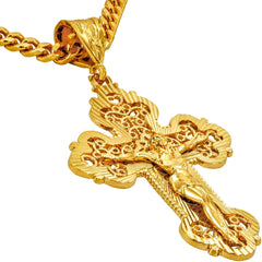 Gold Plated Extra Large Filigree Crucifix