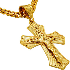 Gold Plated Extra Large Filigree Crucifix