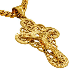 Gold Plated Extra Large Filigree Crucifix