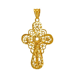 Gold Plated Extra Large Filigree Crucifix
