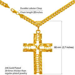 Gold Plated Extra Large Filigree Crucifix