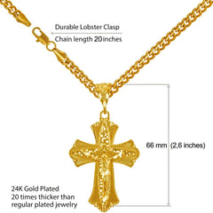 Gold Plated Extra Large Filigree Crucifix