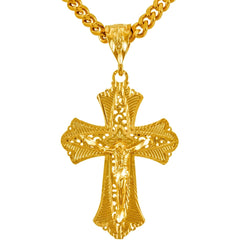 Gold Plated Extra Large Filigree Crucifix