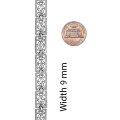 White Gold Plated Filigree Bracelet