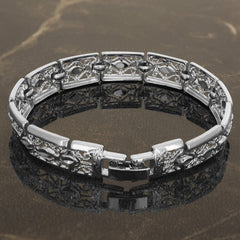 White Gold Plated Filigree Bracelet