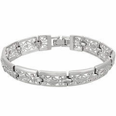 White Gold Plated Filigree Bracelet