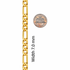 Gold Plated 7mm Flat Figaro Chain Necklaces