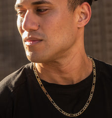 Gold Plated 7mm Flat Figaro Chain Necklaces