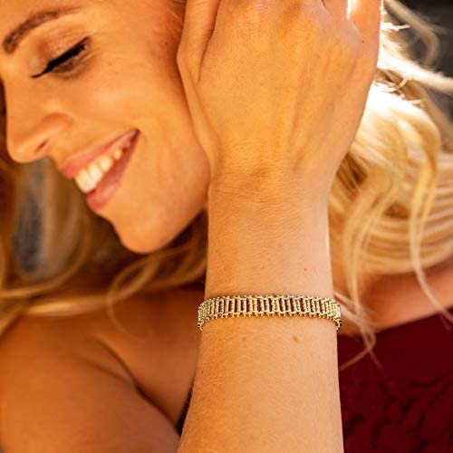 Gold Plated 10mm Riccio Bar Bracelet