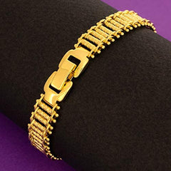 Gold Plated 10mm Riccio Bar Bracelet