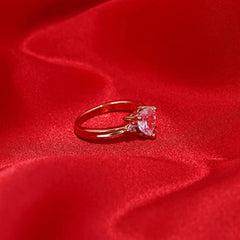 Gold Plated 3-Stone Cubic Zirconia Heart Ring