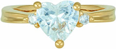 Gold Plated 3-Stone Cubic Zirconia Heart Ring
