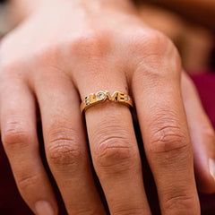 Gold Plated Cubic Zirconia LOVE Ring