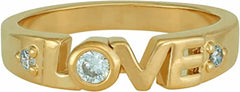 Gold Plated Cubic Zirconia LOVE Ring