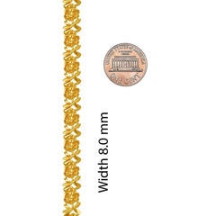 Gold Plated Diamond Cut Rose Charm Bracelet