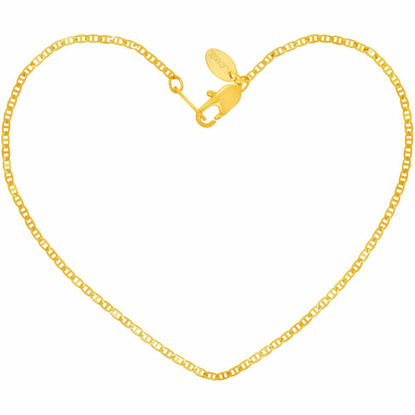 Gold Plated 1.4mm Flat Mariner Link Anklet