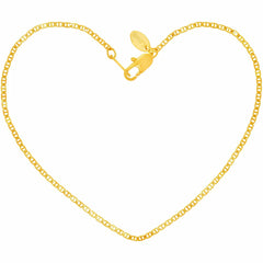 Gold Plated 1.4mm Flat Mariner Link Anklet