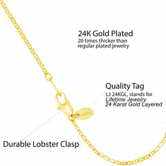Gold Plated 1.4mm Flat Mariner Link Anklet