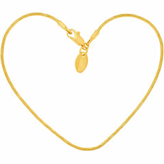 Gold plated 1.5mm Snake Chain Anklet