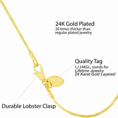 Gold plated 1.5mm Snake Chain Anklet