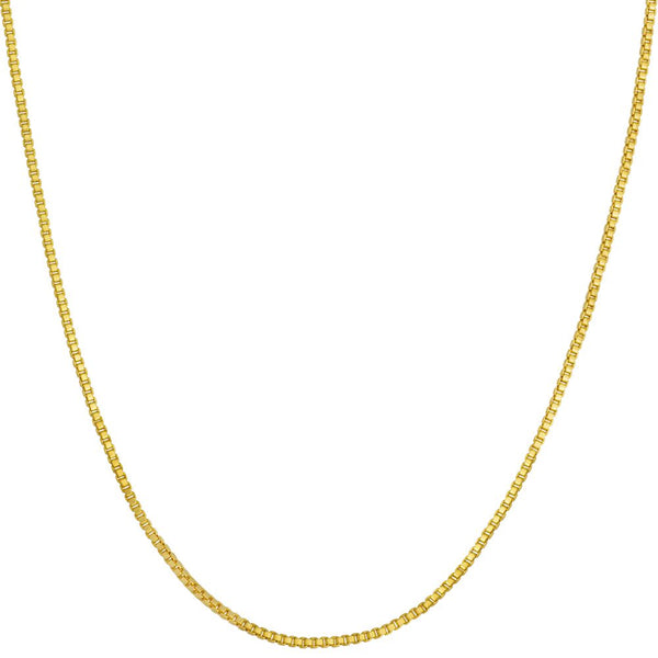 Gold plated 1mm Box Chain Necklace