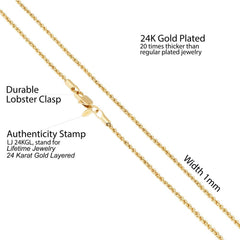 Gold Plated 1mm Rope Chain