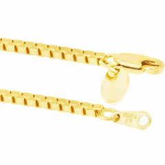 Gold Plated 2.3mm Box Chain Anklet