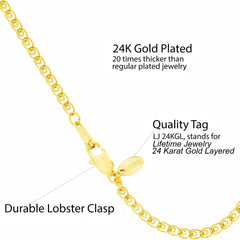 Gold Plated 2.7mm Open Weave Link Anklet
