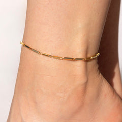Gold Plated 2.5mm Bar Link Chain Anklet