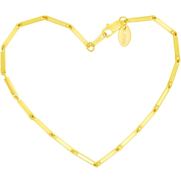 Gold Plated 2.5mm Bar Link Chain Anklet