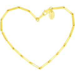 Gold Plated 2.5mm Bar Link Chain Anklet