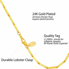 Gold Plated 2.5mm Bar Link Chain Anklet