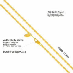 Gold Plated 2.5mm Rounded Scroll Necklace