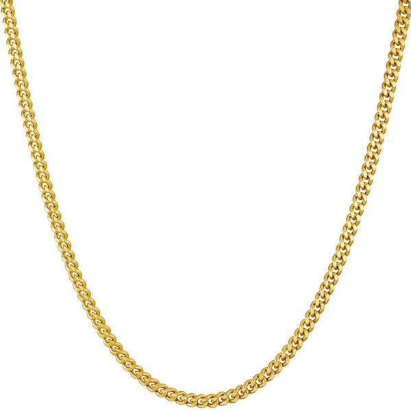 Gold Plated Necklace 2.2mm Curb Link Chain