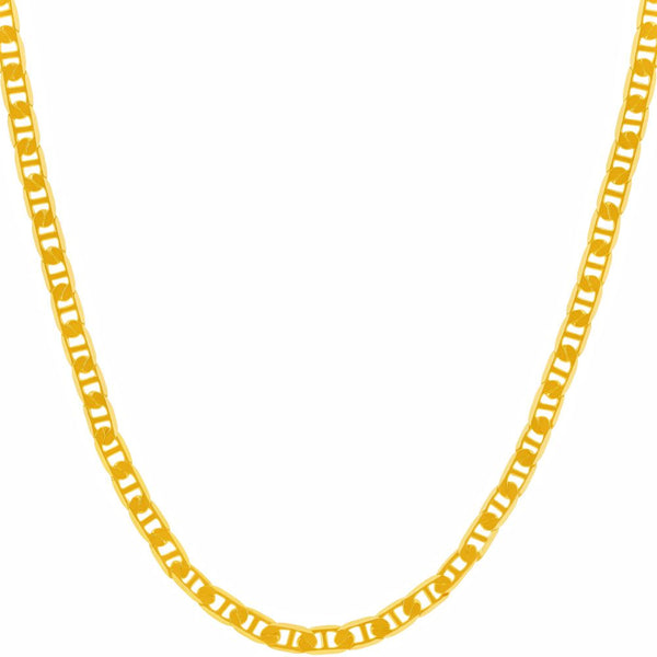 3.5mm Flat Mariner Chain Necklace - Gold Plated 24.0
