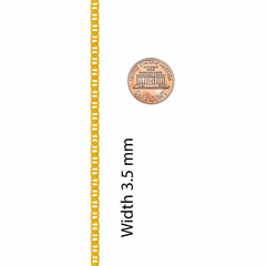 Gold Plated 3.5mm Flat Mariner Chain Necklace