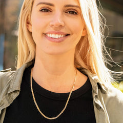 Gold Plated 3.5mm Flat Mariner Chain Necklace