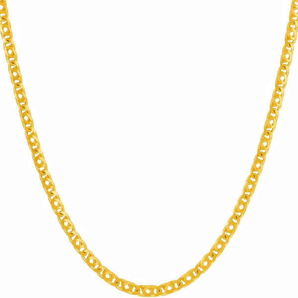 Gold Plated Necklace 3mm Emblem Chain Necklace