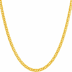 Gold Plated Necklace 3mm Emblem Chain Necklace