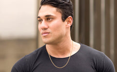 Gold Plated Necklace 3mm Flat Cuban Link Chain