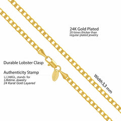 3mm Flat Cuban Link Chain
