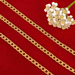 Gold Plated Necklace 3mm Flat Cuban Link Chain